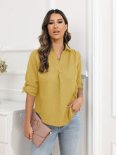 Loose Solid Color Long Sleeve Label Blouse